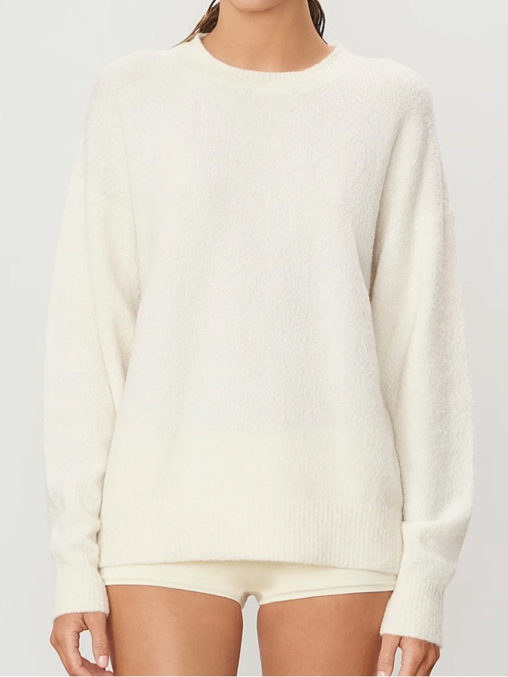 Eterne Brock 100% Cashmere Sweater Crewneck Cream Oversized Extra Small / Small